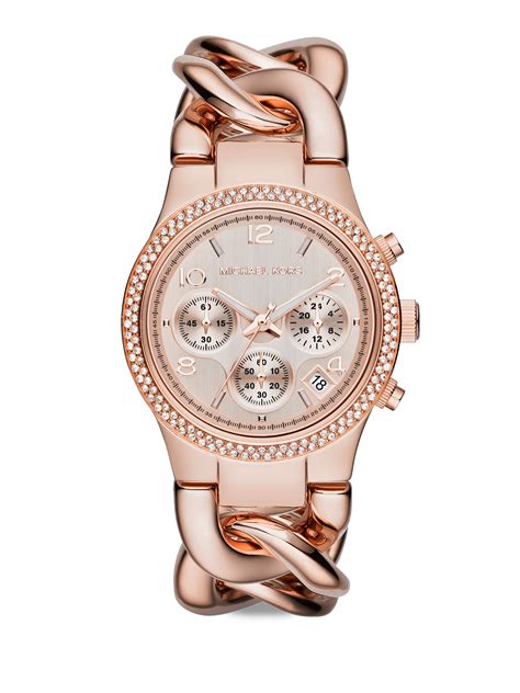 michael kors twisted bracelet watch|Michael Kors Women's Chronograph Runway Twist Rose Gold .